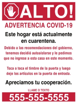 Picture of Spanish Coronavirus Signs 872155347