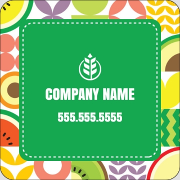 Picture of Food & Beverage Sticker 4 - Rounded Square 3" x 3"